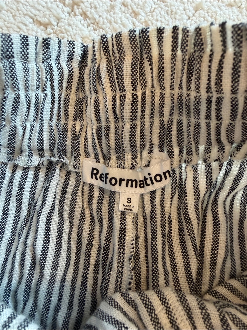 Reformation Mila Linen Short Ivory - Picture 3 of 5
